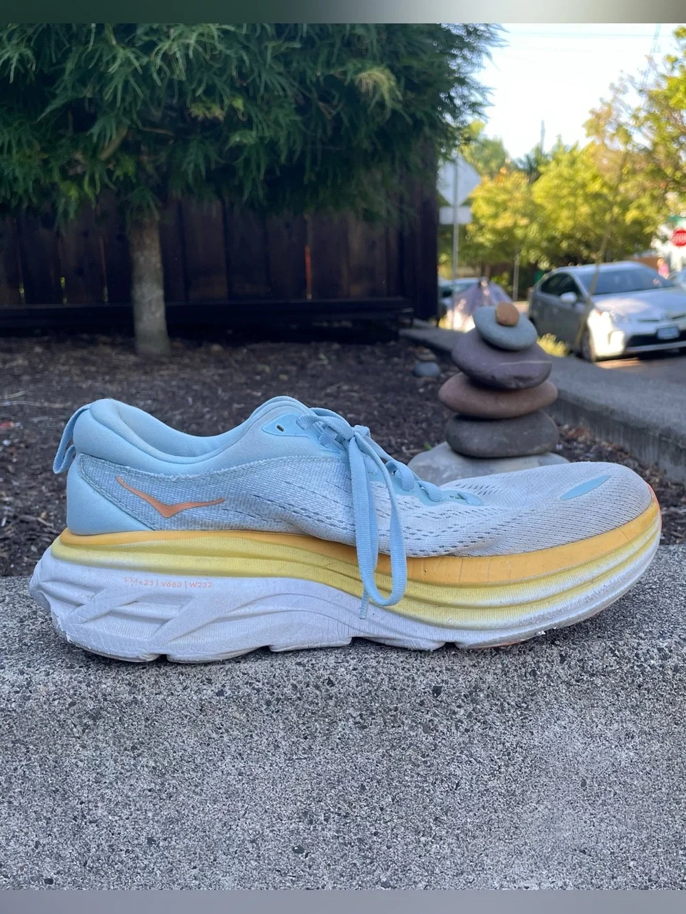 Hoka One One blue yellow